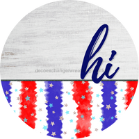 Thumbnail for Patriotic Door Hanger Hi Dco - 01445 - Dh 18’ Round Wood