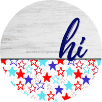 Thumbnail for Patriotic Door Hanger Hi Dco - 01446 - Dh 18’ Round Wood