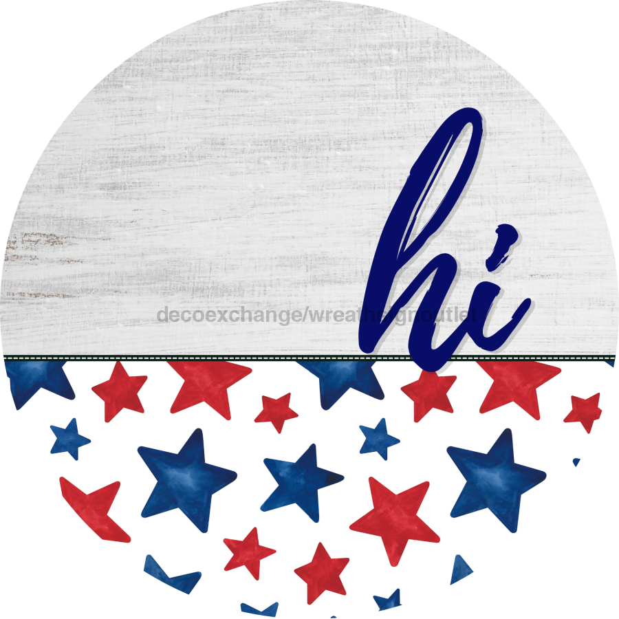 Patriotic Door Hanger Hi Dco - 01449 - Dh 18’ Round Wood