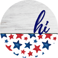 Thumbnail for Patriotic Door Hanger Hi Dco - 01449 - Dh 18’ Round Wood