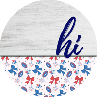 Thumbnail for Patriotic Door Hanger Hi Dco - 01452 - Dh 18’ Round Wood