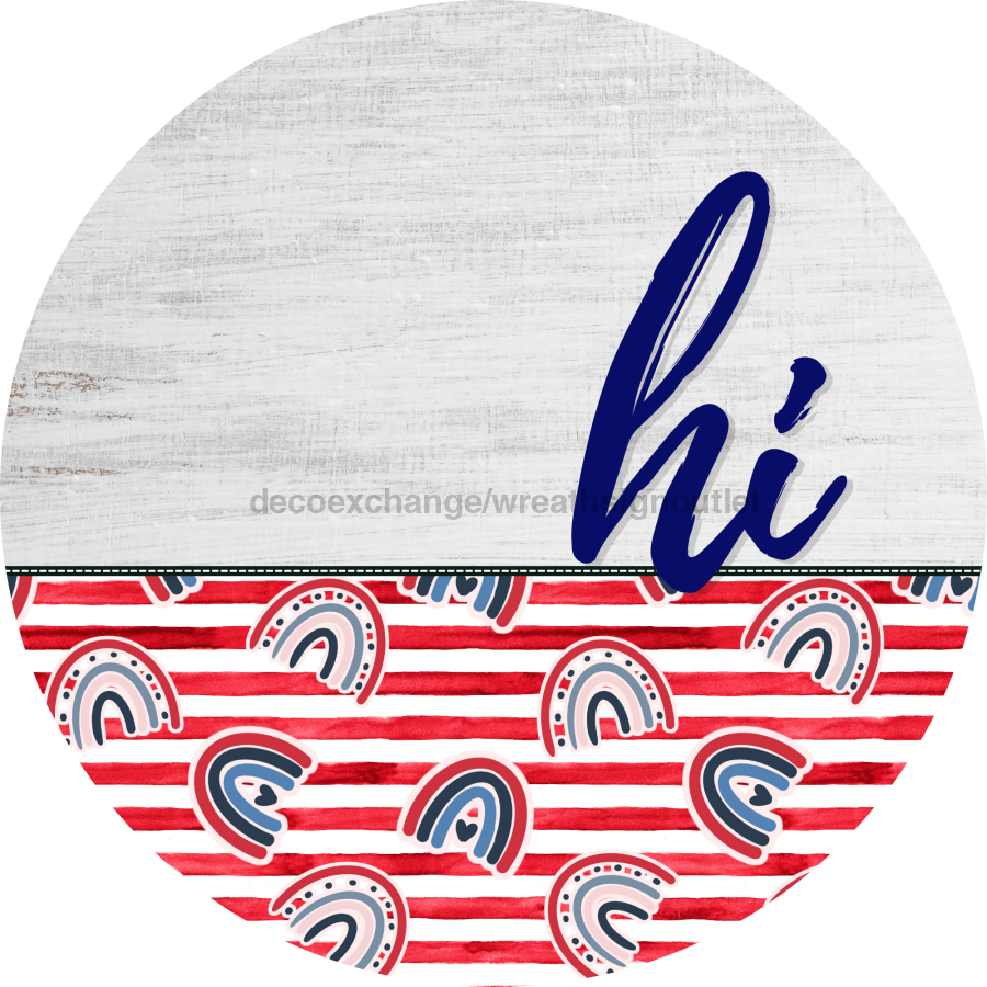 Patriotic Door Hanger Hi Dco - 01453 - Dh 18’ Round Wood