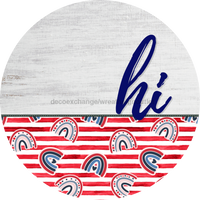 Thumbnail for Patriotic Door Hanger Hi Dco - 01453 - Dh 18’ Round Wood