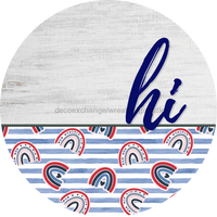 Thumbnail for Patriotic Door Hanger Hi Dco - 01454 - Dh 18’ Round Wood