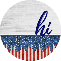 Thumbnail for Patriotic Door Hanger Hi Dco - 01455 - Dh 18’ Round Wood