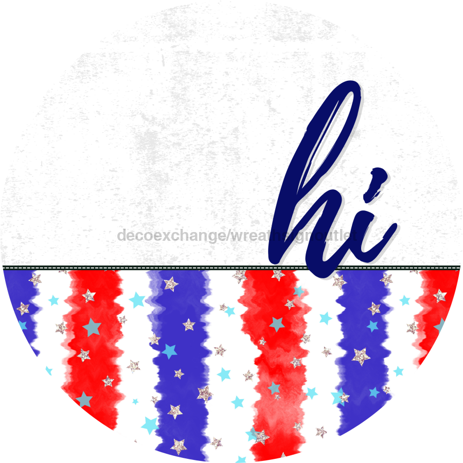 Patriotic Door Hanger Hi Dco - 01461 - Dh 18’ Round Wood