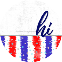 Thumbnail for Patriotic Door Hanger Hi Dco - 01461 - Dh 18’ Round Wood