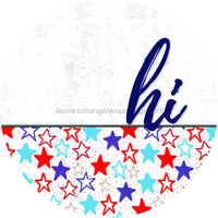 Thumbnail for Patriotic Door Hanger Hi Dco - 01462 - Dh 18’ Round Wood