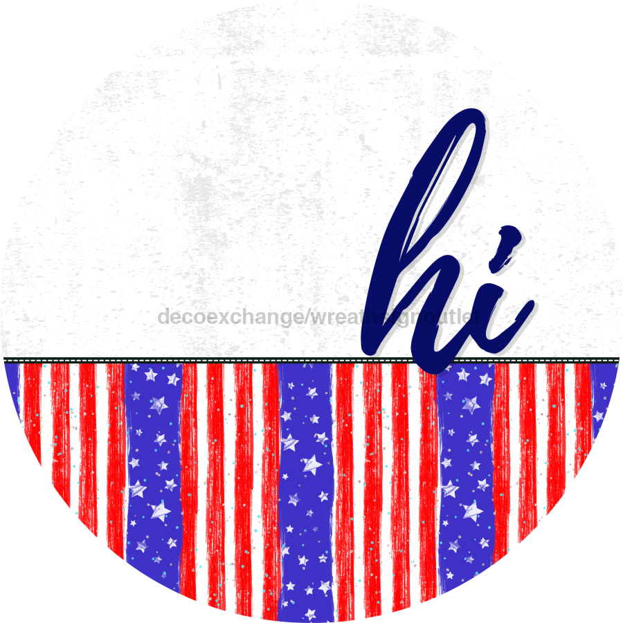 Patriotic Door Hanger Hi Dco - 01463 - Dh 18’ Round Wood