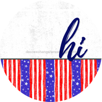 Thumbnail for Patriotic Door Hanger Hi Dco - 01463 - Dh 18’ Round Wood