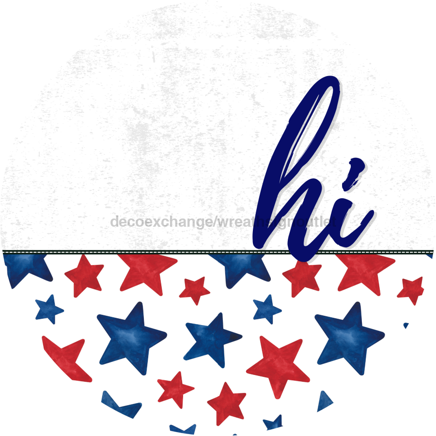 Patriotic Door Hanger Hi Dco - 01465 - Dh 18’ Round Wood