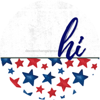 Thumbnail for Patriotic Door Hanger Hi Dco - 01465 - Dh 18’ Round Wood