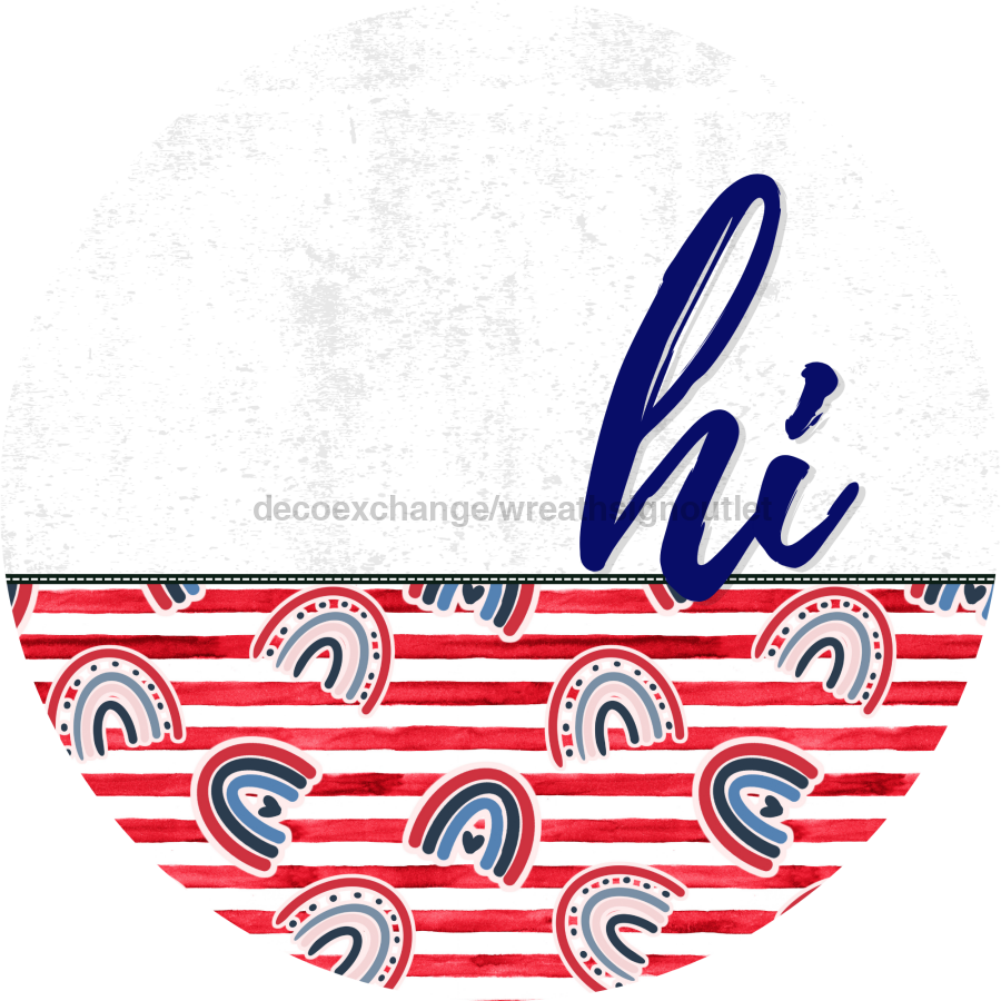 Patriotic Door Hanger Hi Dco - 01469 - Dh 18’ Round Wood