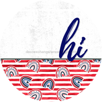 Thumbnail for Patriotic Door Hanger Hi Dco - 01469 - Dh 18’ Round Wood