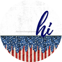 Thumbnail for Patriotic Door Hanger Hi Dco - 01471 - Dh 18’ Round Wood