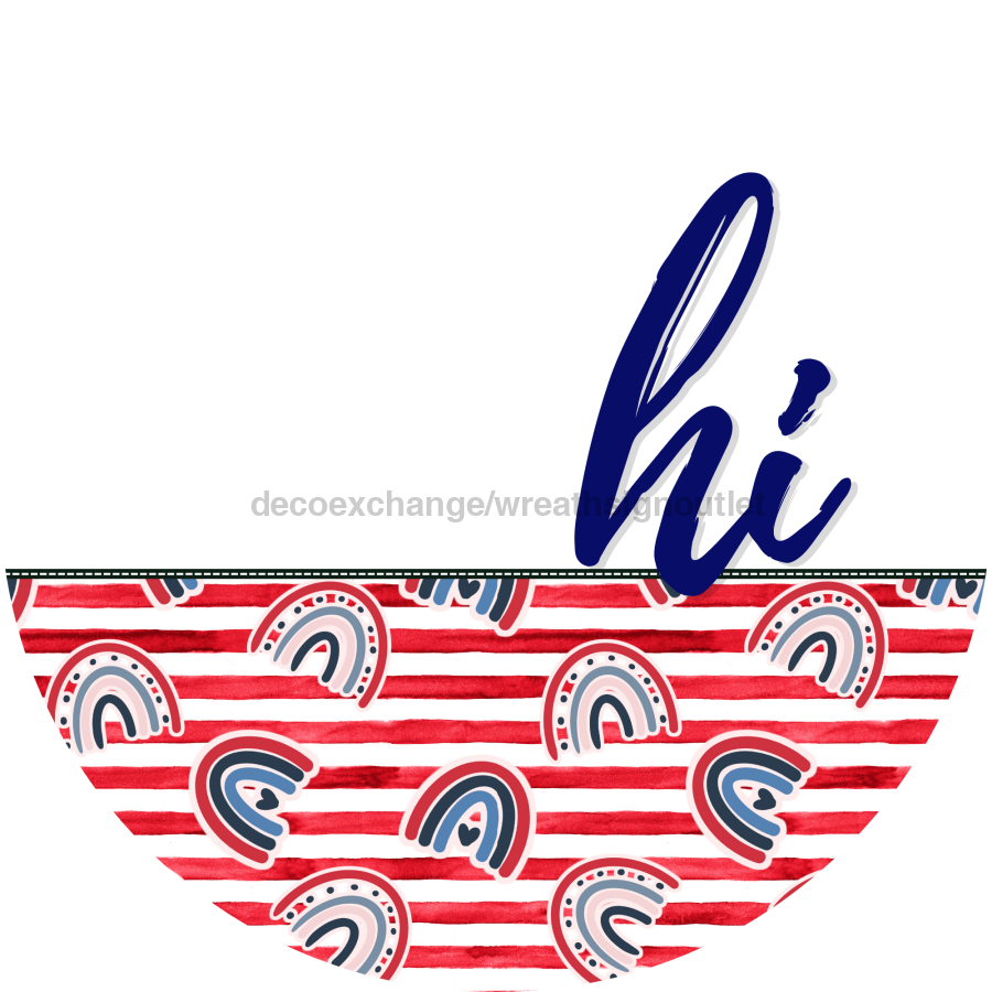 Patriotic Door Hanger Hi Dco - 01477 - Dh 18’ Round Wood