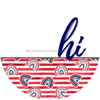 Thumbnail for Patriotic Door Hanger Hi Dco - 01477 - Dh 18’ Round Wood