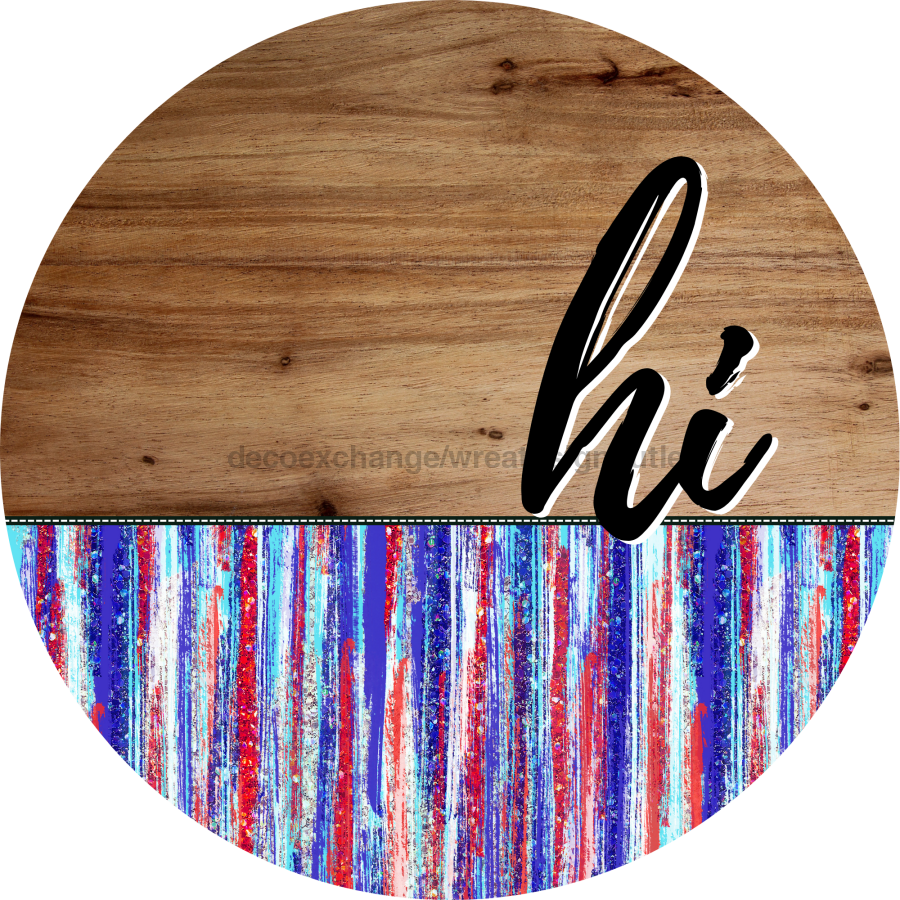 Patriotic Door Hanger Hi Dco - 01480 - Dh 18’ Round Wood