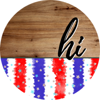 Thumbnail for Patriotic Door Hanger Hi Dco - 01485 - Dh 18’ Round Wood