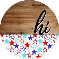 Thumbnail for Patriotic Door Hanger Hi Dco - 01486 - Dh 18’ Round Wood