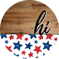 Thumbnail for Patriotic Door Hanger Hi Dco - 01489 - Dh 18’ Round Wood