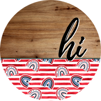 Thumbnail for Patriotic Door Hanger Hi Dco - 01493 - Dh 18’ Round Wood