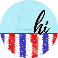 Thumbnail for Patriotic Door Hanger Hi Dco - 01501 - Dh 18’ Round Wood