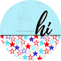 Thumbnail for Patriotic Door Hanger Hi Dco - 01502 - Dh 18’ Round Wood