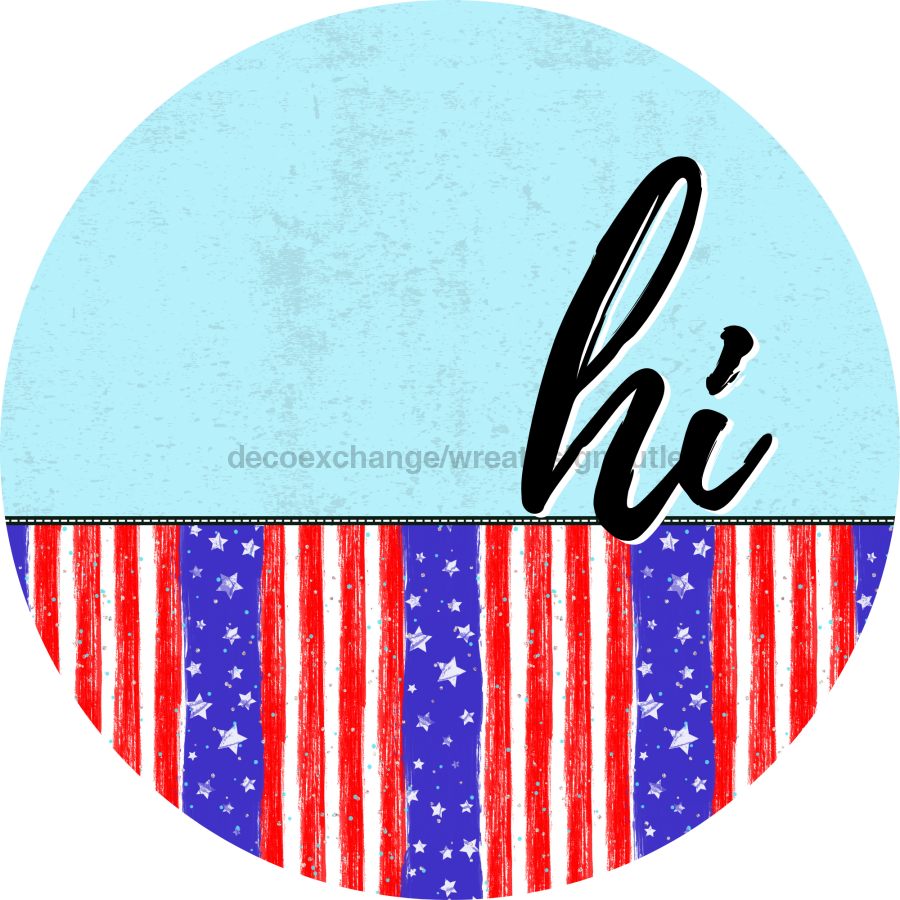 Patriotic Door Hanger Hi Dco - 01503 - Dh 18’ Round Wood