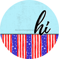 Thumbnail for Patriotic Door Hanger Hi Dco - 01503 - Dh 18’ Round Wood