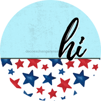 Thumbnail for Patriotic Door Hanger Hi Dco - 01505 - Dh 18’ Round Wood