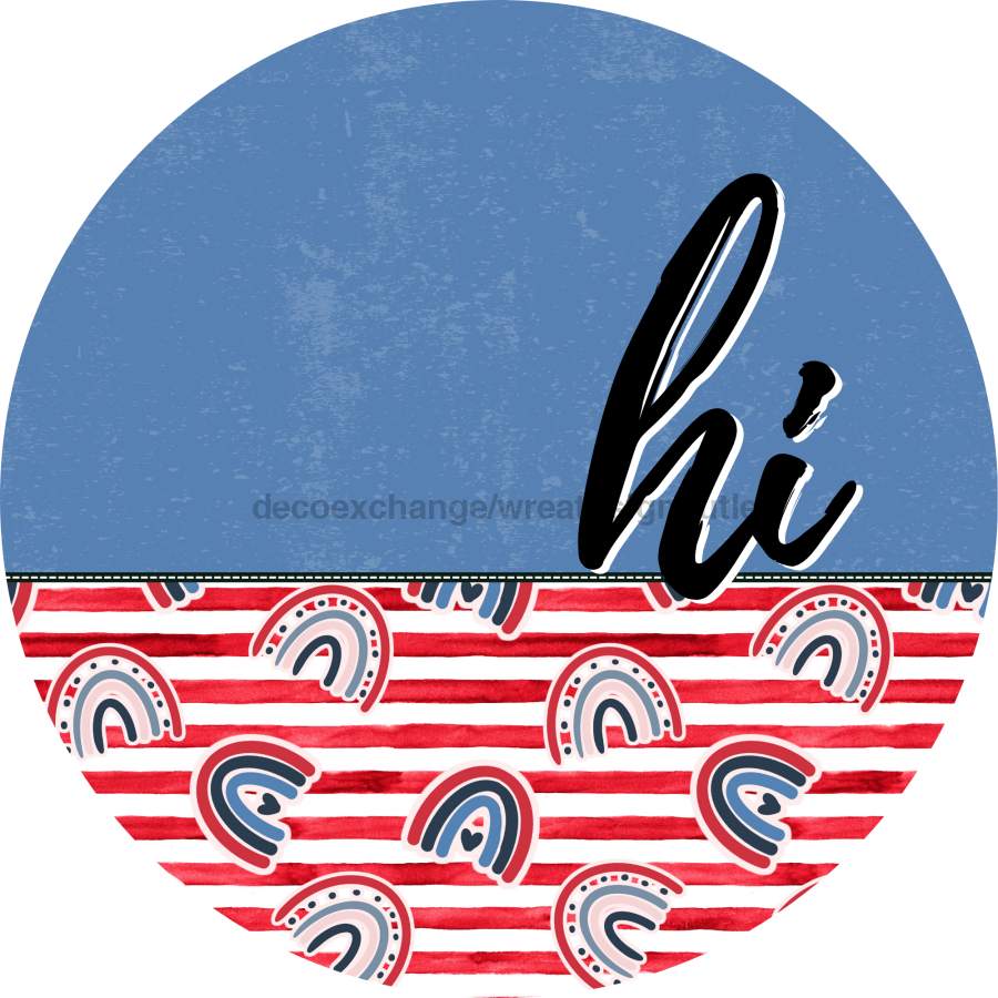 Patriotic Door Hanger Hi Dco - 01509 - Dh 18’ Round Wood