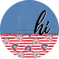 Thumbnail for Patriotic Door Hanger Hi Dco - 01509 - Dh 18’ Round Wood