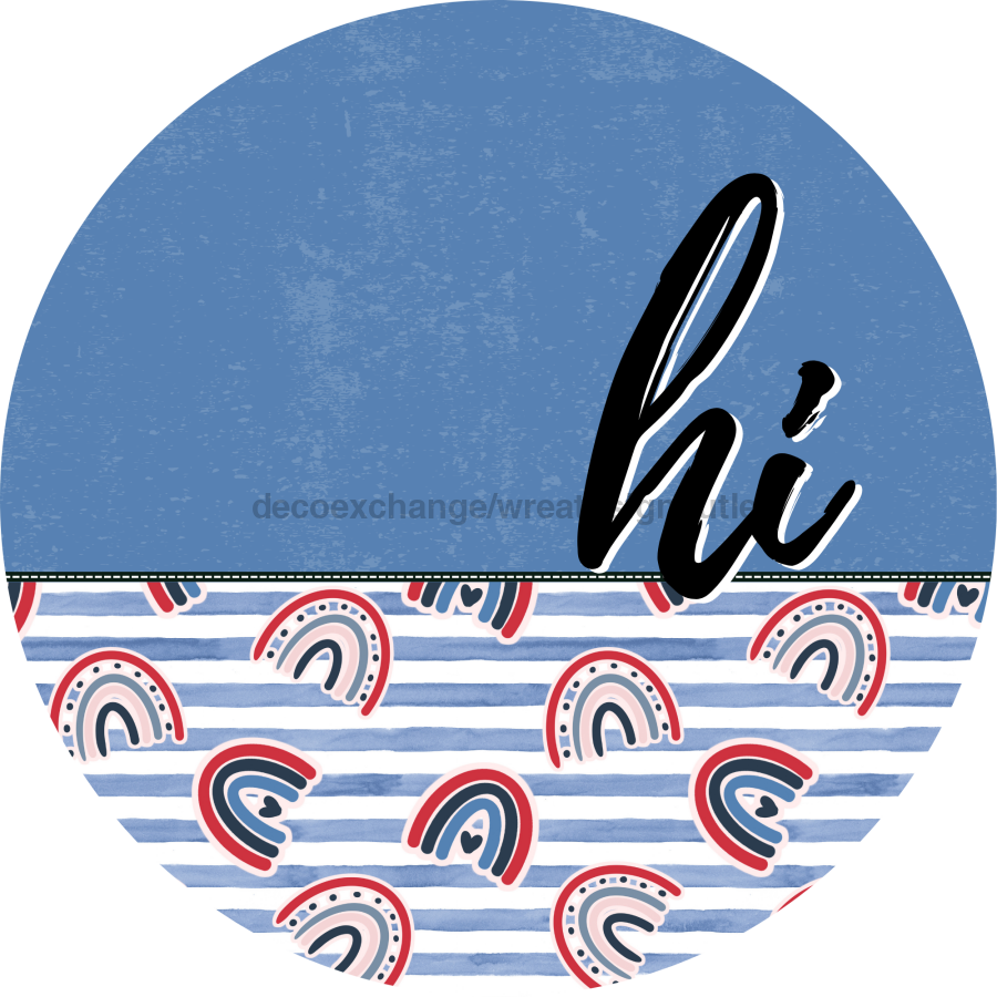 Patriotic Door Hanger Hi Dco - 01510 - Dh 18’ Round Wood