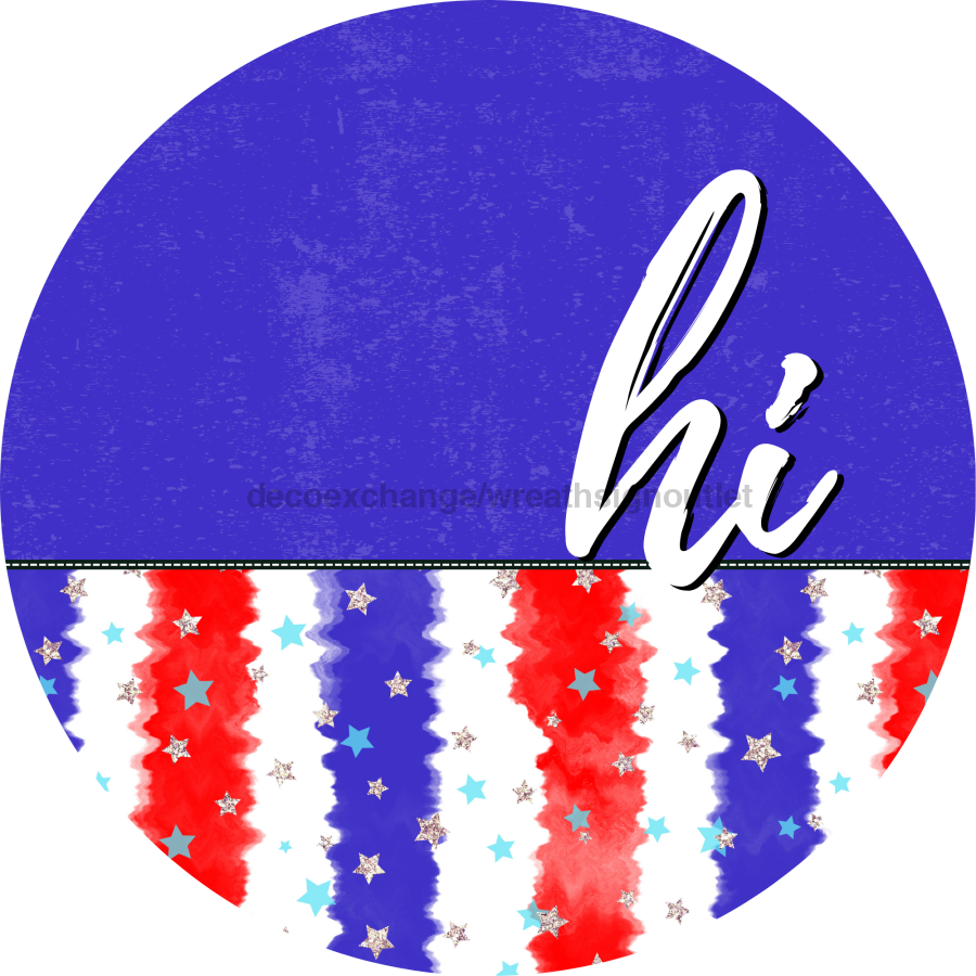 Patriotic Door Hanger Hi Dco - 01517 - Dh 18’ Round Wood