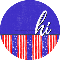 Thumbnail for Patriotic Door Hanger Hi Dco - 01519 - Dh 18’ Round Wood