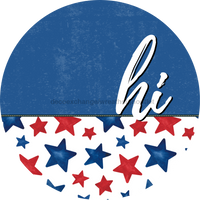 Thumbnail for Patriotic Door Hanger Hi Dco - 01521 - Dh 18’ Round Wood