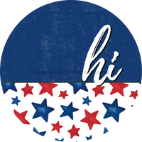 Thumbnail for Patriotic Door Hanger Hi Dco - 01522 - Dh 18’ Round Wood