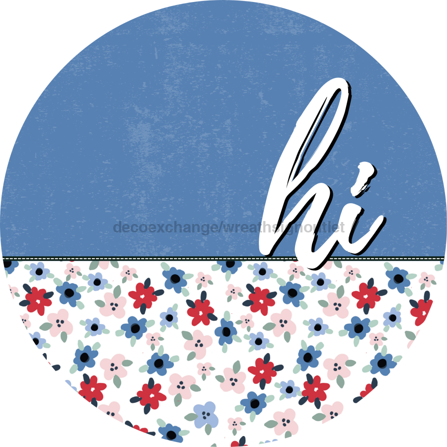 Patriotic Door Hanger Hi Dco - 01525 - Dh 18’ Round Wood