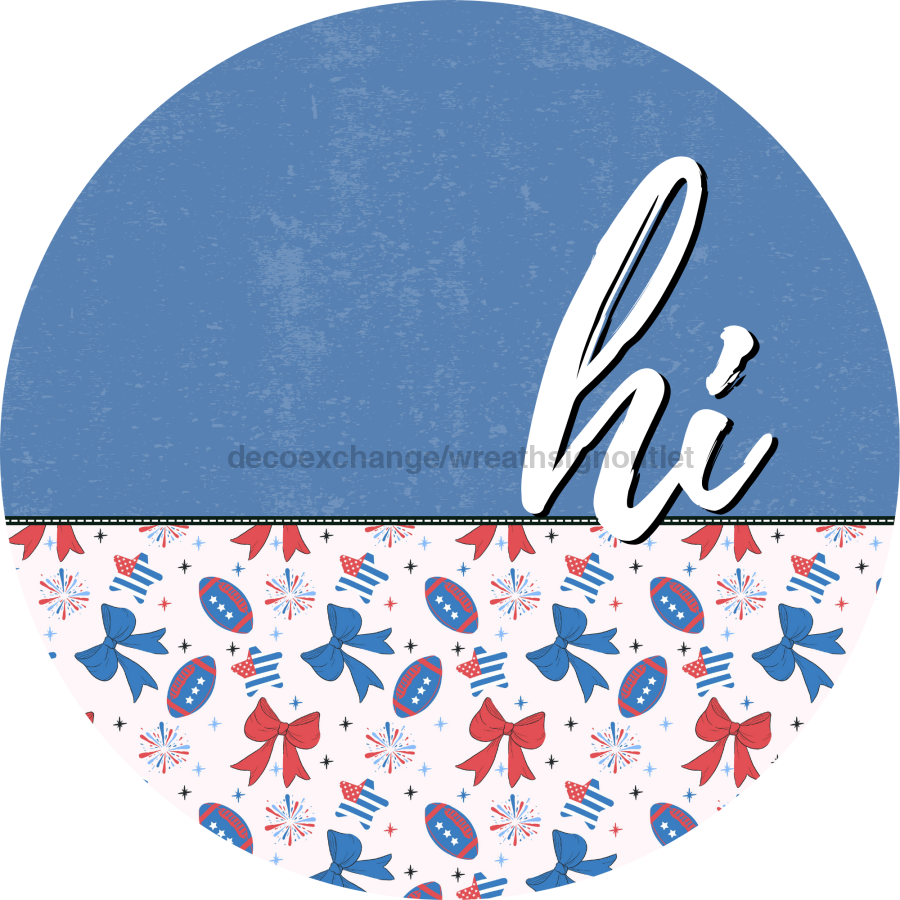 Patriotic Door Hanger Hi Dco - 01526 - Dh 18’ Round Wood