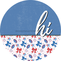 Thumbnail for Patriotic Door Hanger Hi Dco - 01526 - Dh 18’ Round Wood