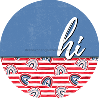 Thumbnail for Patriotic Door Hanger Hi Dco - 01527 - Dh 18’ Round Wood