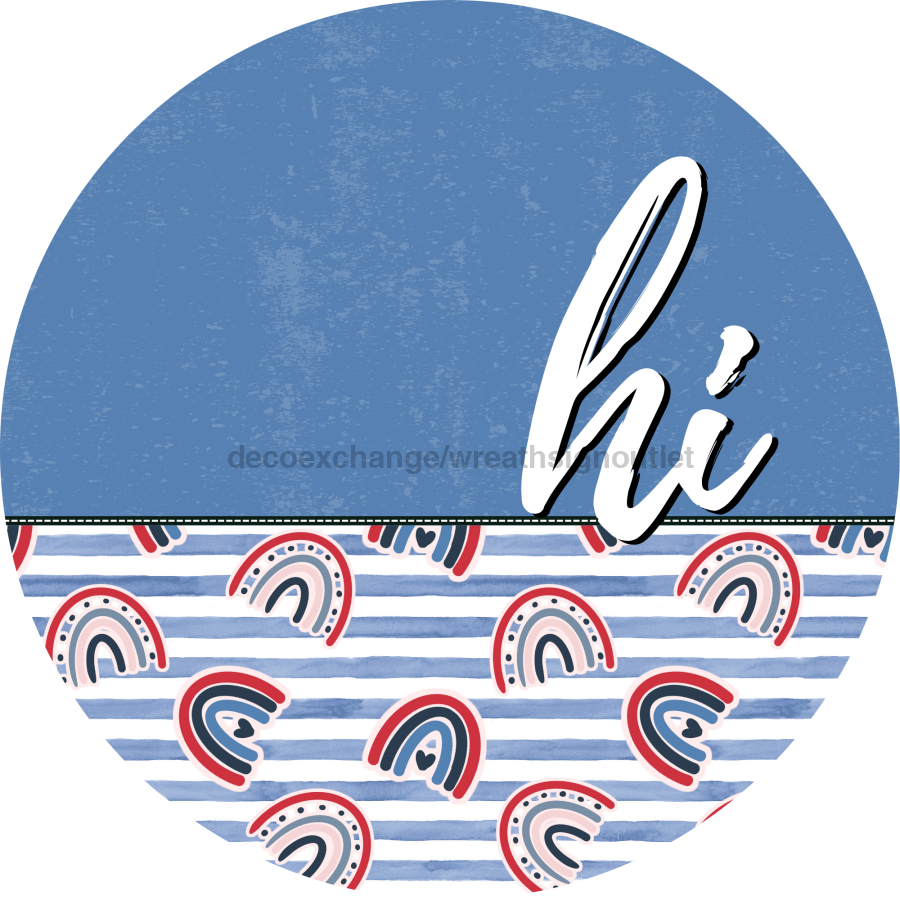 Patriotic Door Hanger Hi Dco - 01528 - Dh 18’ Round Wood