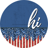 Thumbnail for Patriotic Door Hanger Hi Dco - 01529 - Dh 18’ Round Wood