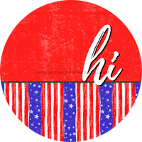 Thumbnail for Patriotic Door Hanger Hi Dco - 01537 - Dh 18’ Round Wood