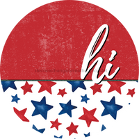 Thumbnail for Patriotic Door Hanger Hi Dco - 01539 - Dh 18’ Round Wood