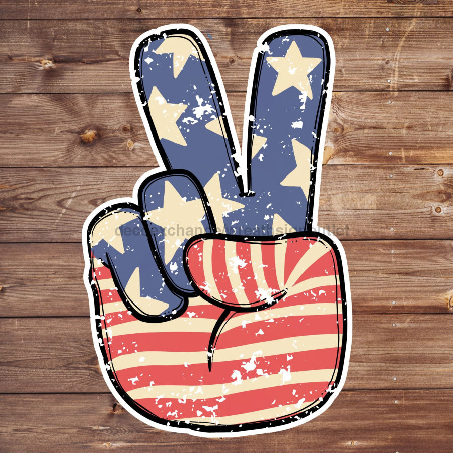 Patriotic Peace 22" Wood Door Hanger - DECOE-W-242-DH