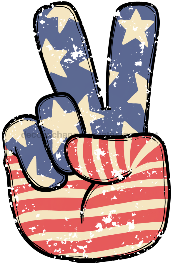 Patriotic Peace 22" Wood Door Hanger - DECOE-W-242-DH