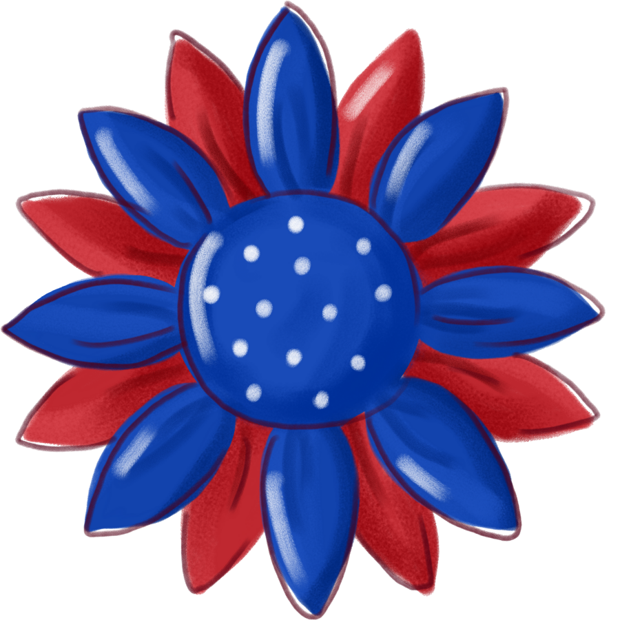 Patriotic Sunflower 22" Wood Door Hanger - DECOE-W-90015-DH