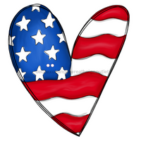 Thumbnail for Patriotic Heart Hanger Cut Bow Holes 22" Wood Door Hanger - DECOE-W-903437-DH